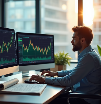 Trading : comprendre l’analyse fondamentale des marchés financiers Analyste financier étudiant plusieurs écrans avec graphiques et rapports