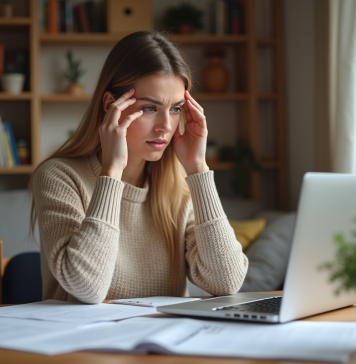 Auto-entrepreneur : arrêt maladie, quelles sont les possibilités ? Femme pensant au travail à domicile dans un salon cosy