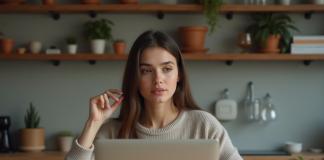 Finance : comment enrichir sa culture financière en ligne ? Jeune femme travaillant sur son ordinateur à la maison