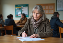 Meilleure mutuelle pas chère pour les personnes défavorisées : quel choix faire ? Femme remplissant des papiers dans un bureau social