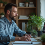 Investir en actions : pourquoi éviter cette stratégie en bourse ? Homme d'affaires regardant des graphiques boursiers en baisse